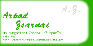 arpad zsarnai business card